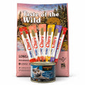 Pack Nutrición Ansestral Taste of The Wild Lowland Creek Feline (Pato) 2KG +Lata Leonardo 200Gr. + 6 Churu variados