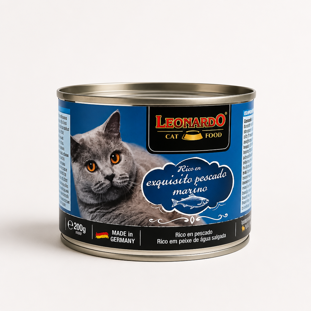 Alimento húmedo, Lata Leonardo 200gr. sabor pescado