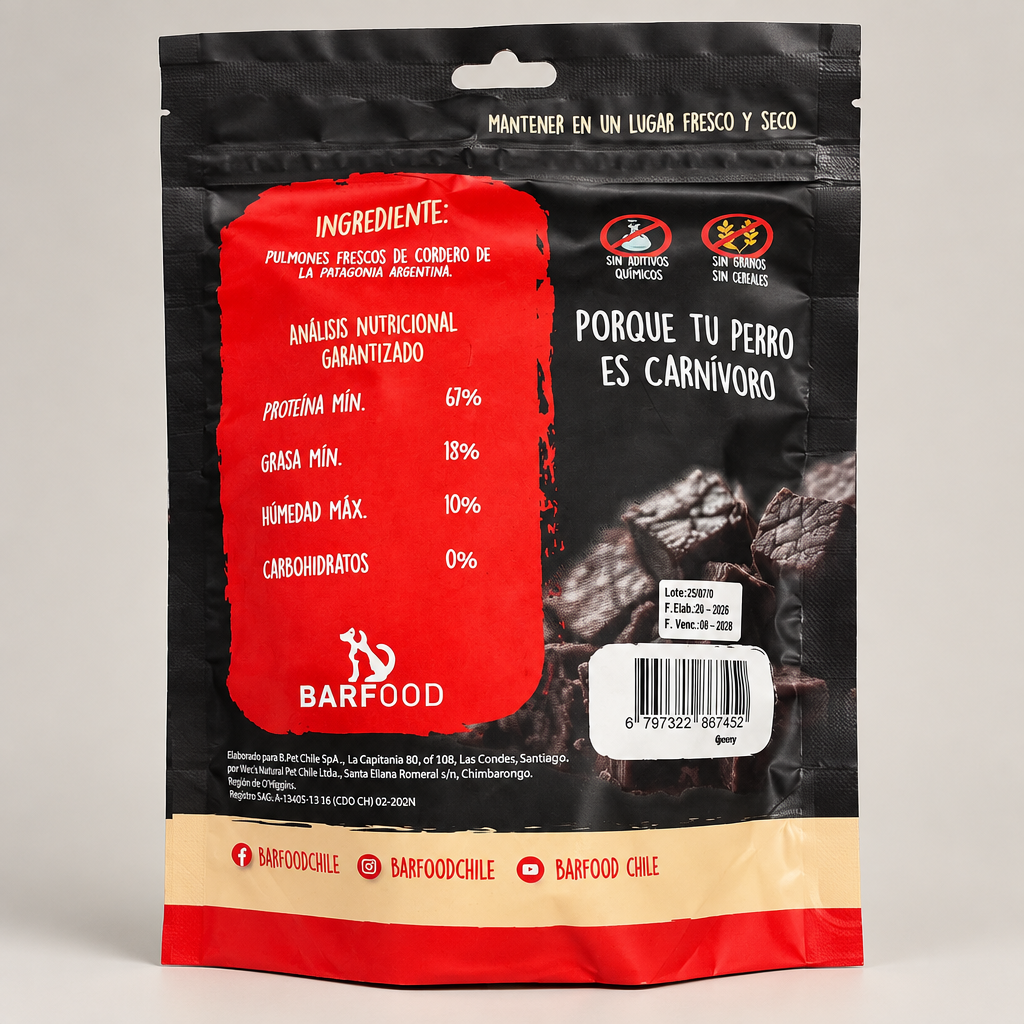 Lungy carne de cordero deshidratada 50gr