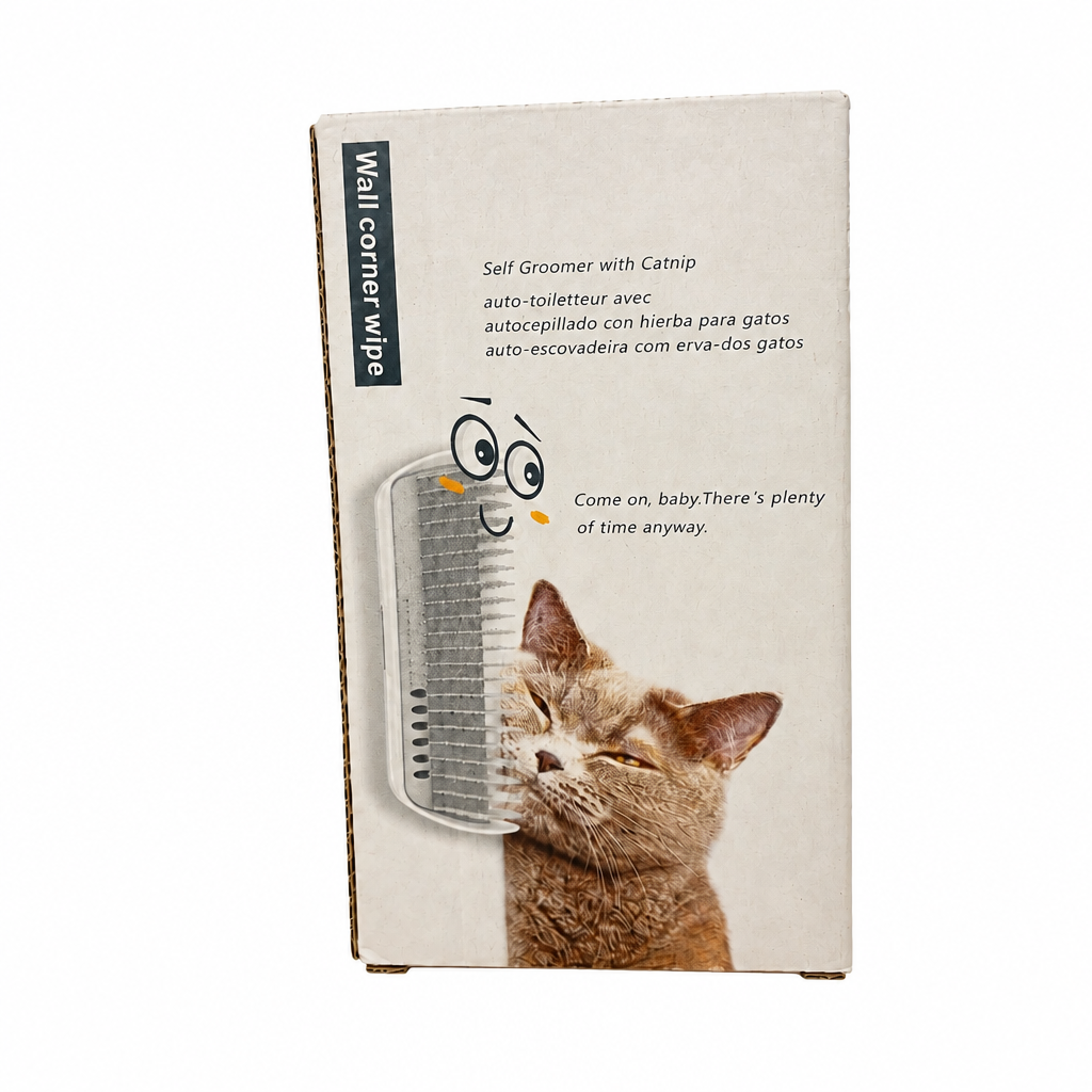 Autorascador de Gato con masajeador relajante que se instala en muro