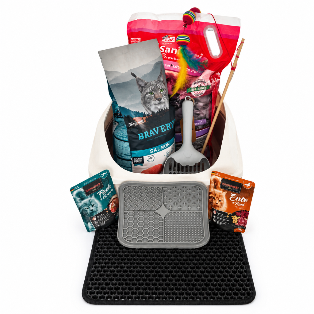 Pack Super Combo: higiene y salud Saco de Bravery 2kg + 2 Sobres Leonardo+ Arenero de 56*42*23.5 cm con pala+Arena Volcánica de 10Kg+Varilla interactiva + alfombra para Lamer+alfombra protectora y cuidado de piso