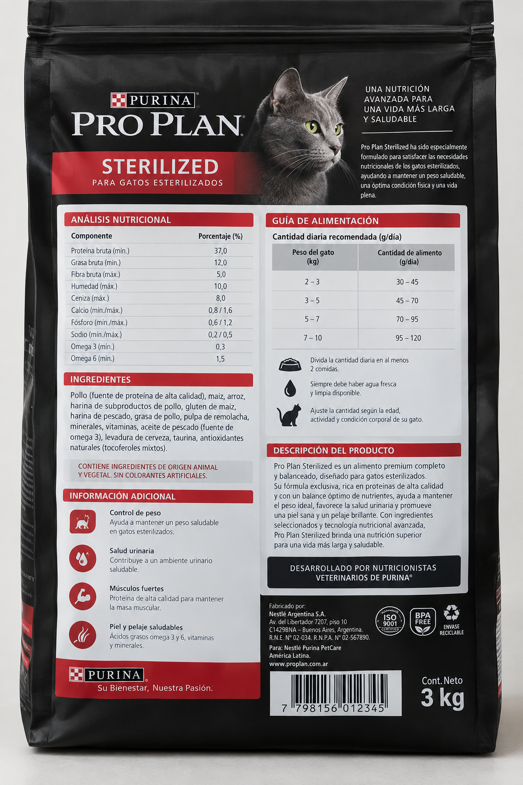 Purina Pro Plan Gato Sterilized 3Kg